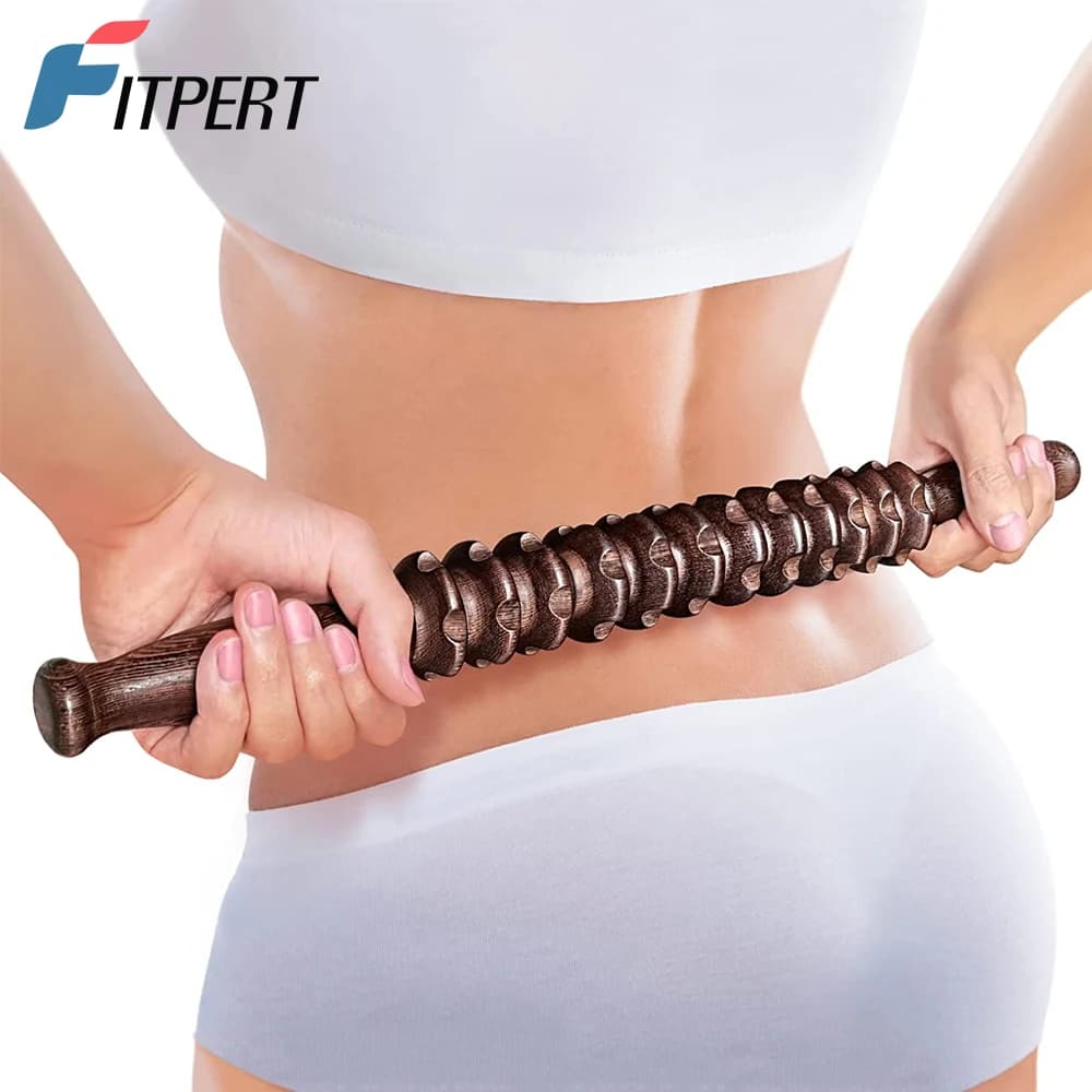 Rouleau musculaire, bâton de rouleau musculaire en bois avec Points de déclenchement, rouleau de massage musculaire corporel pour le dos des jambes, soulage la douleur musculaire