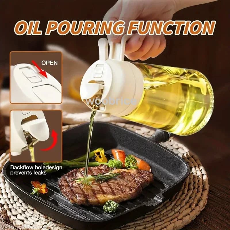 Vaporisateur d'huile d'olive de cuisine, cruet d'huile, vaporisateur d'huile de cuisine à usage touristique, bouteille de pulvérisation étanche, ménage