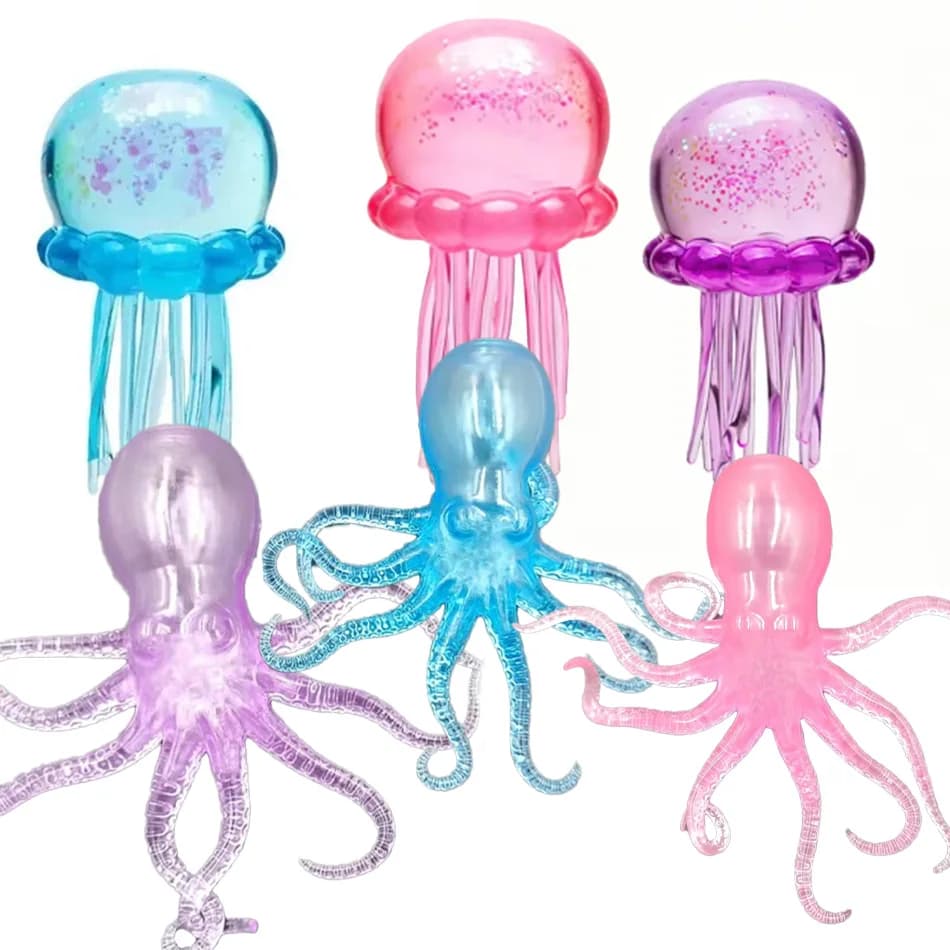 Nouveau Jouet Sensoriel Méduse à Presser et à Modeler