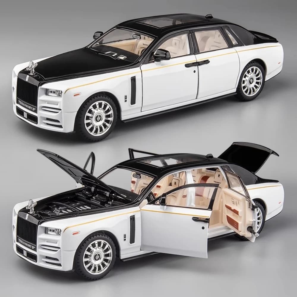 1:24 Rolls-Royce Phantom Mansory Spectre modèle de voiture jouet corps en alliage pneu en caoutchouc Absorption des chocs modèles de véhicules jouets cadeau d'anniversaire