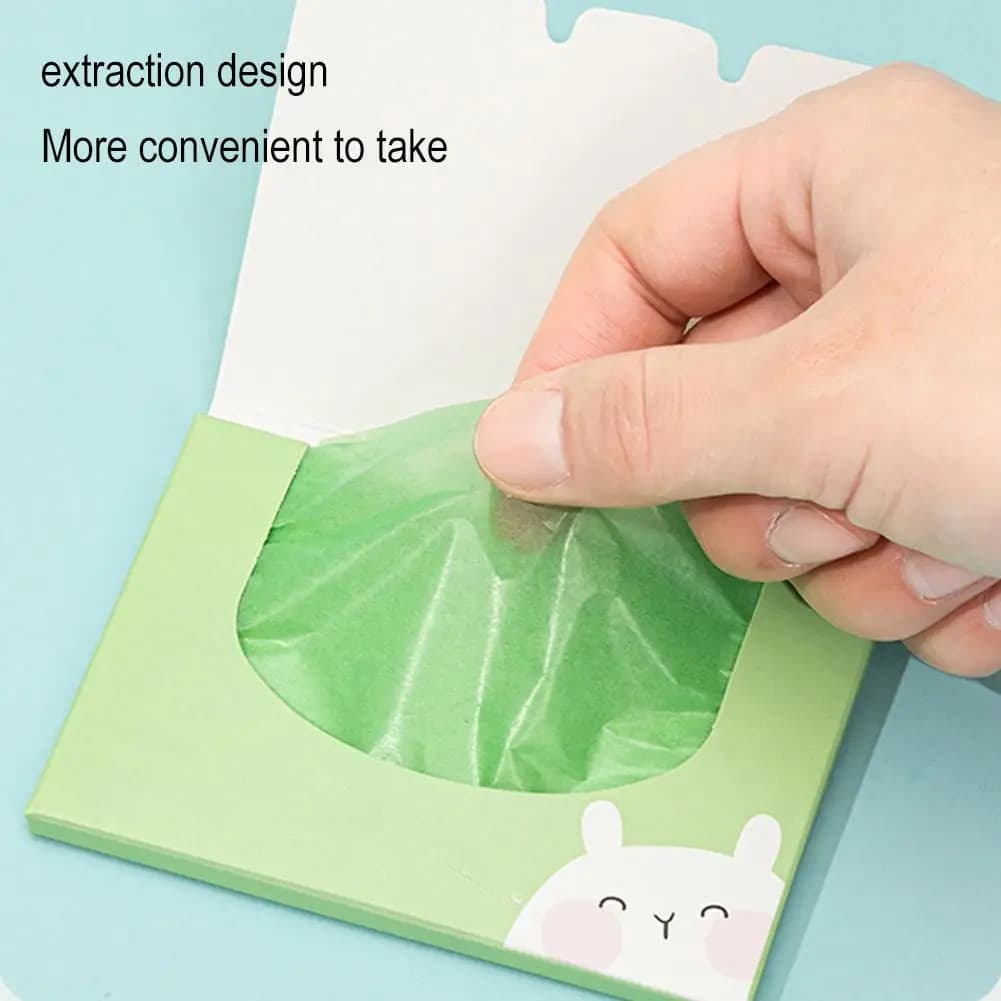100 pièces nouveau papier buvard d'huile pour le visage lingettes portables