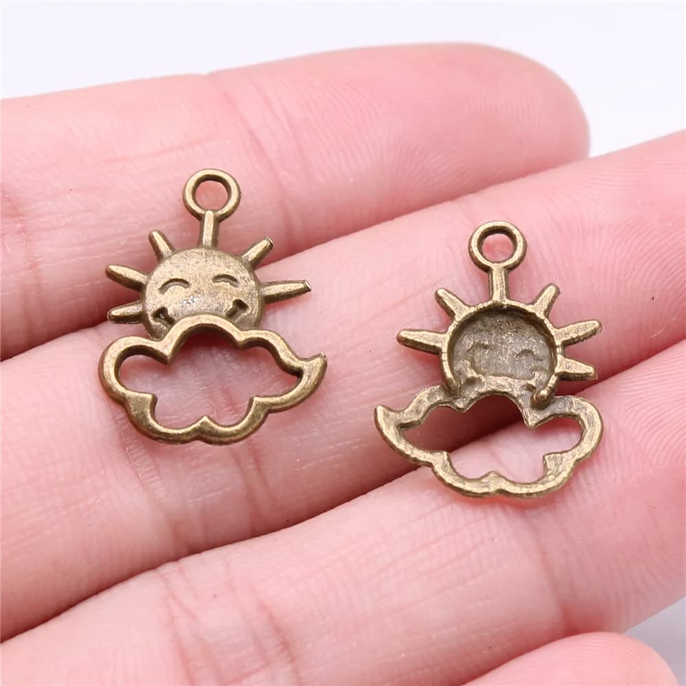 Breloques Tibétaines en Forme de Nuage pour Bijoux, Antique, en Argent, pour Document, DIY, Fait à la Main, 20 Pièces