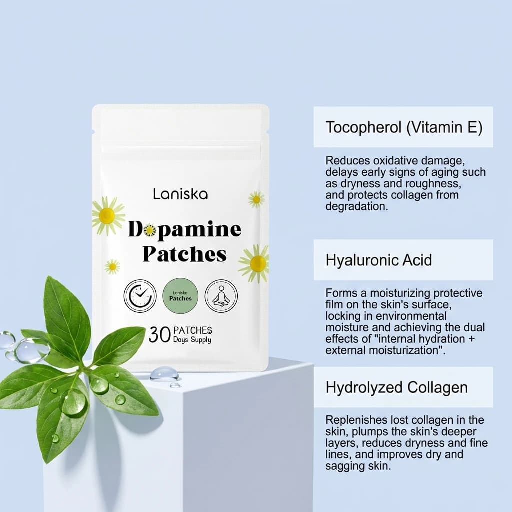 Patchs de Dopamine : Soutien Naturel de l'Humeur, Autocollants Portables Anti-Stress, Patchs Apaisants Quotidiens Doux pour la Peau