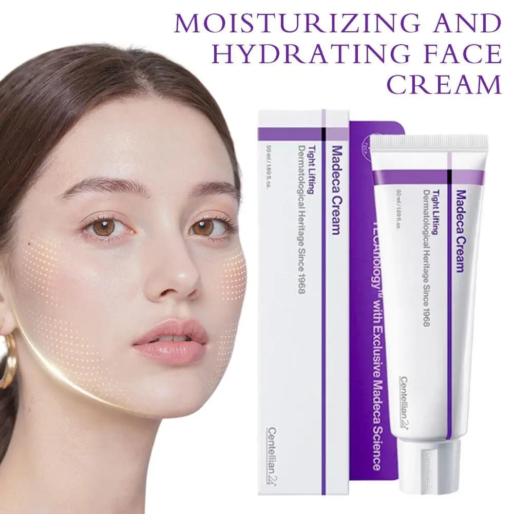 Crème raffermissante pour la peau à la Centella Asiatica 50 ml - Crème hydratante anti-âge liftante pour peaux sèches et matures, absorption rapide, non grasse