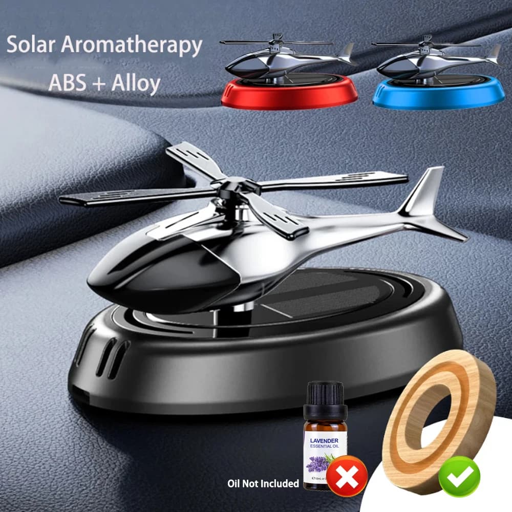 Parfum solaire désodorisant de voiture hélicoptère énergie solaire hélice rotative diffuseur d'arôme décoration intérieure automatique aromathérapie