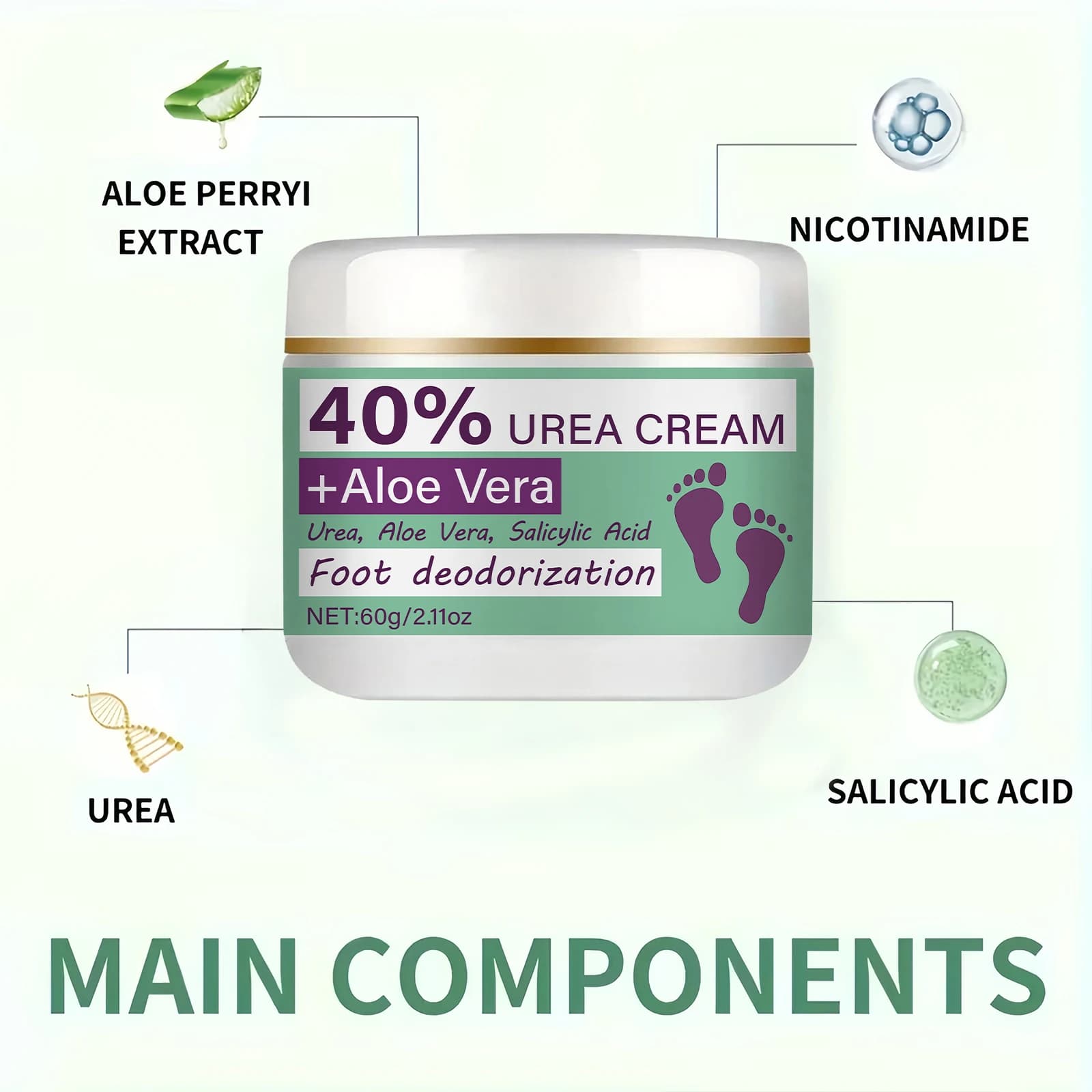 Crème déodorante pour les pieds - Élimination puissante des odeurs et protection contre la transpiration, tube ergonomique pour une application précise, convient à une utilisation quotidienne et pour