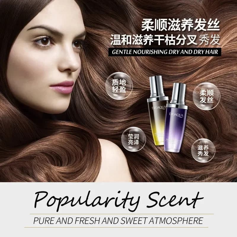Bioaqua-Soin Capillaire à l'Huile Essentielle, Améliore les Cheveux Frisés, Nourrit, Lisse et Brille, Après-Shampoing Parfumé