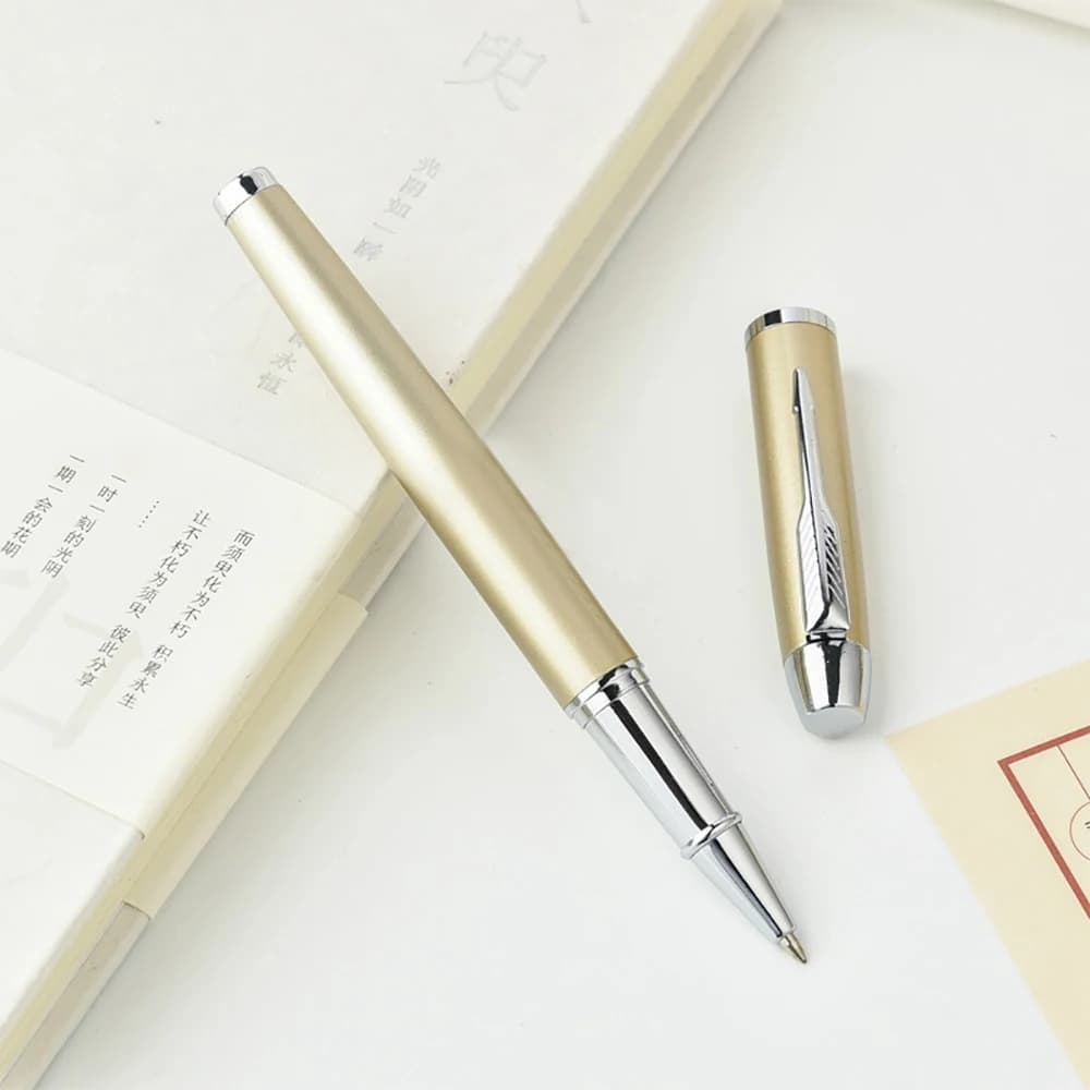 Stylo à bille en métal de marque de luxe, stylo à bille, cadeau d'affaires, écriture, bureau, fournitures scolaires, matériel pour étudiants, papeterie