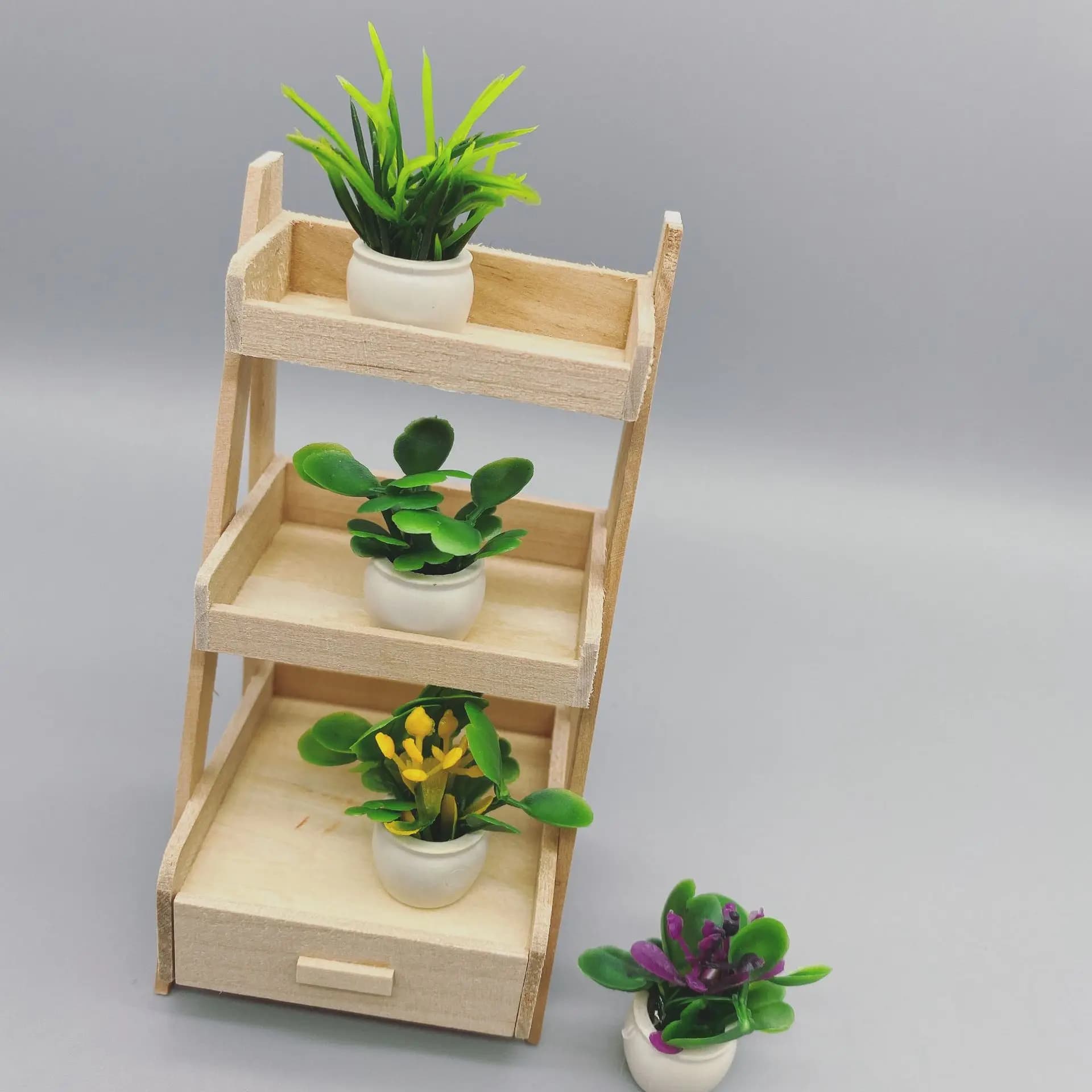Mini Bonsaï Artificiel en Pot, Fausse Plante Succulente, Ornement de Verdure, Gnome de Jardin Dégradé