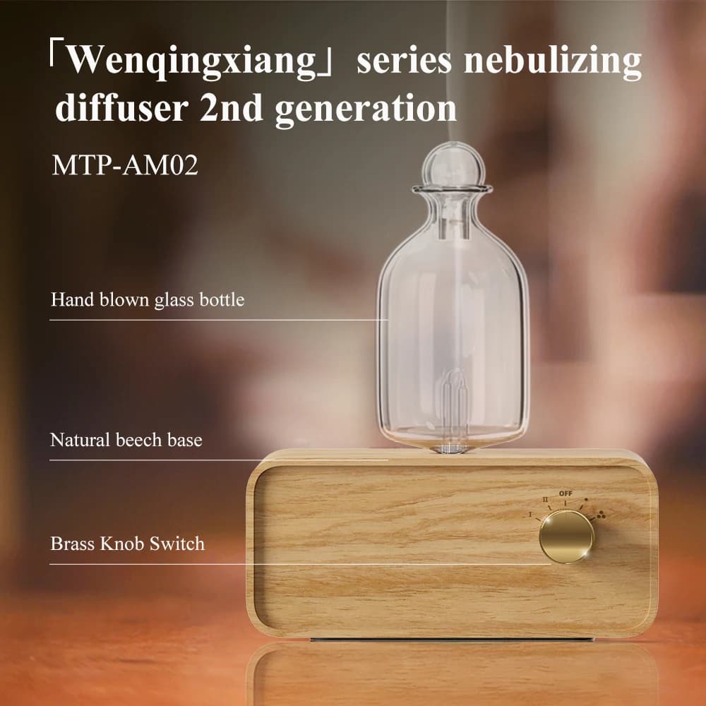 Diffuseur d'huiles essentielles diffuseur d'aromathérapie sans eau pour le bureau à domicile diffuseur d'arôme en bois et verre Machine de parfum