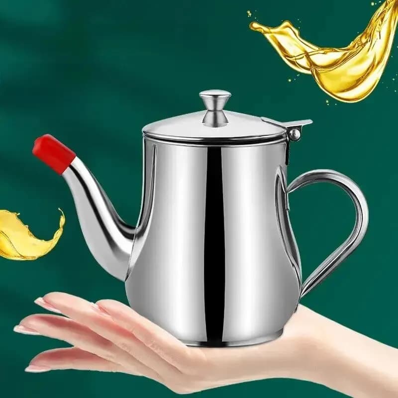 1Pc Ménage Pot D'huile En Acier Inoxydable avec Filtre