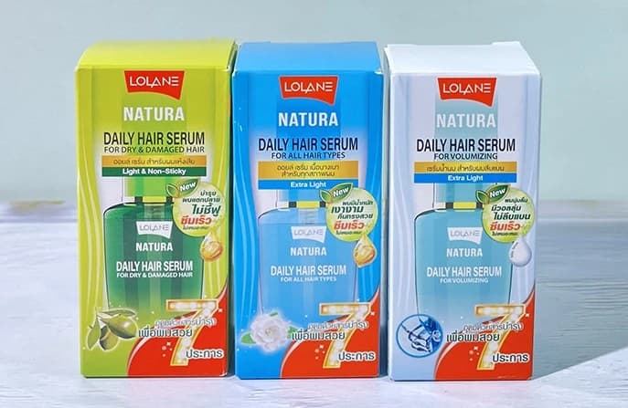 Huile capillaire thaïlandaise LOLANE 50 ml, soin sans rinçage à l'huile d'olive et à l'acide hyaluronique, répare, lisse et dompte les frisottis, portable