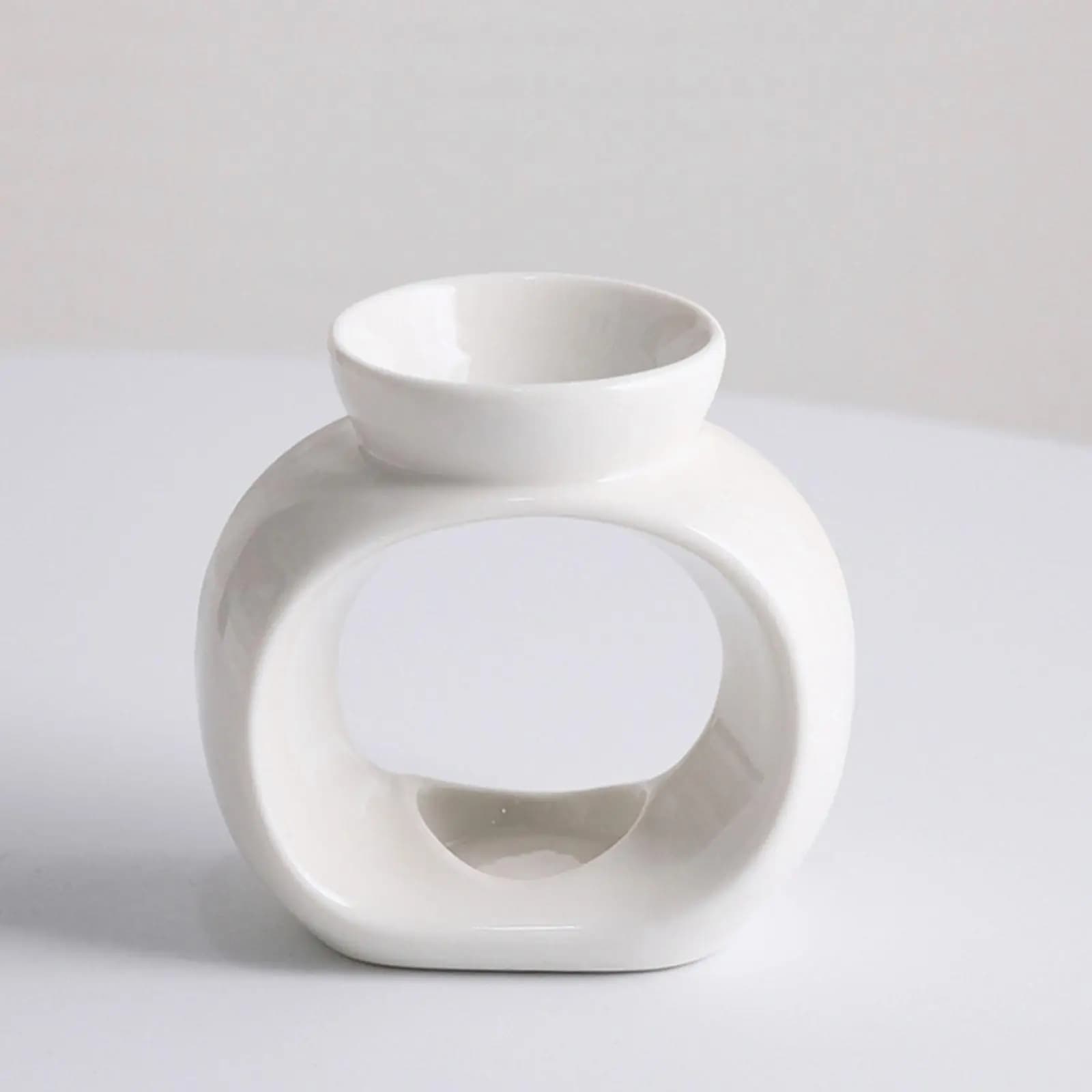 Brûleur d'Huiles Essentielles en Porcelaine, Encensoir Décoratif, Chauffe-sexuellement, Brûleur d'Arôme pour Jardin, Salon, Porche, Bureau