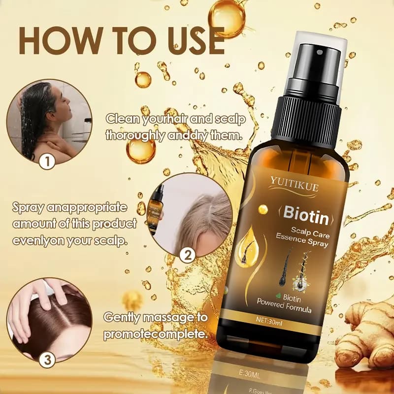 Spray essence de soin du cuir chevelu à la biotine