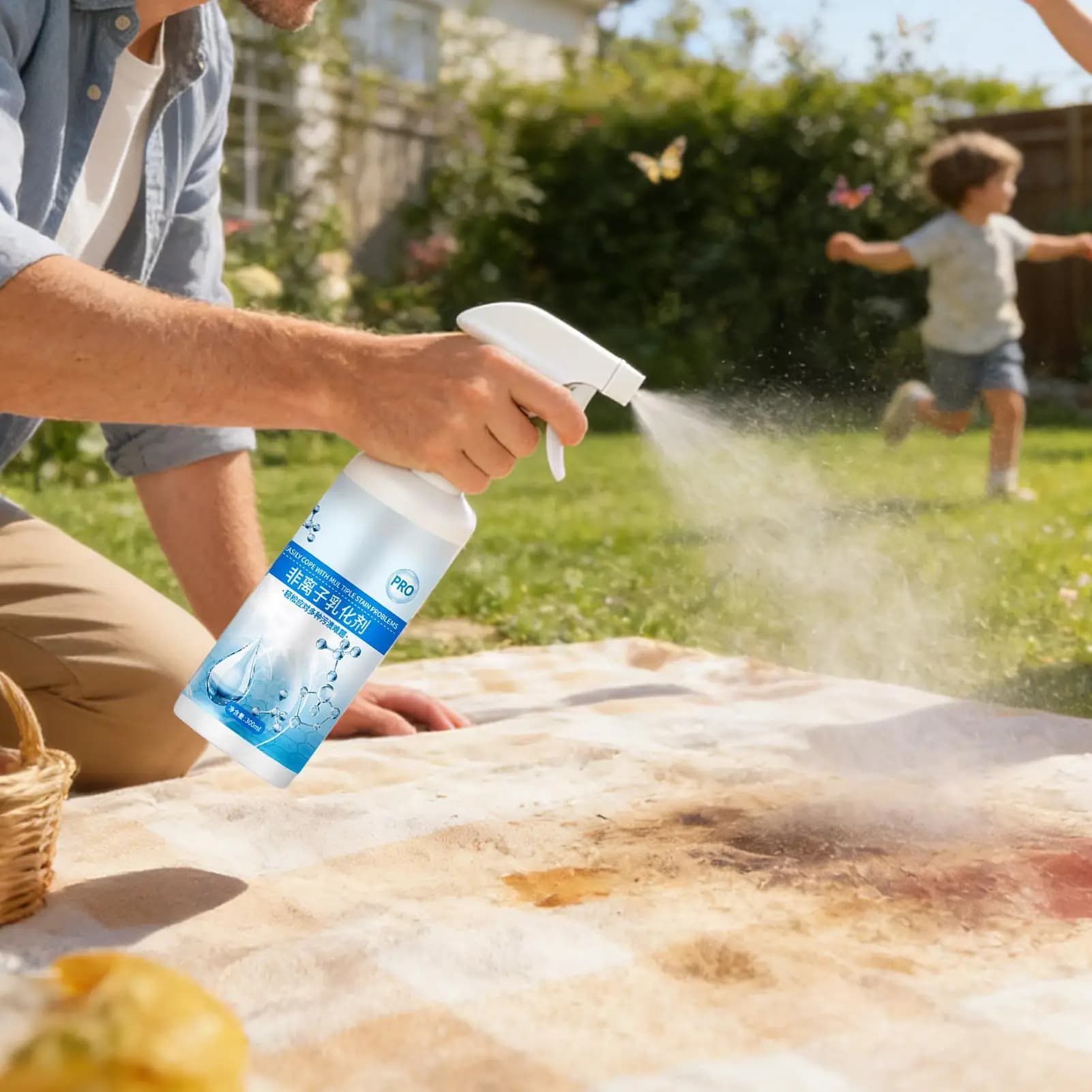 Spray détachant pour linge 300 ml, émulsifiant efficace pour les huiles et graisses, élimine les taches des vêtements de travail, de la literie et des articles délicats, idéal