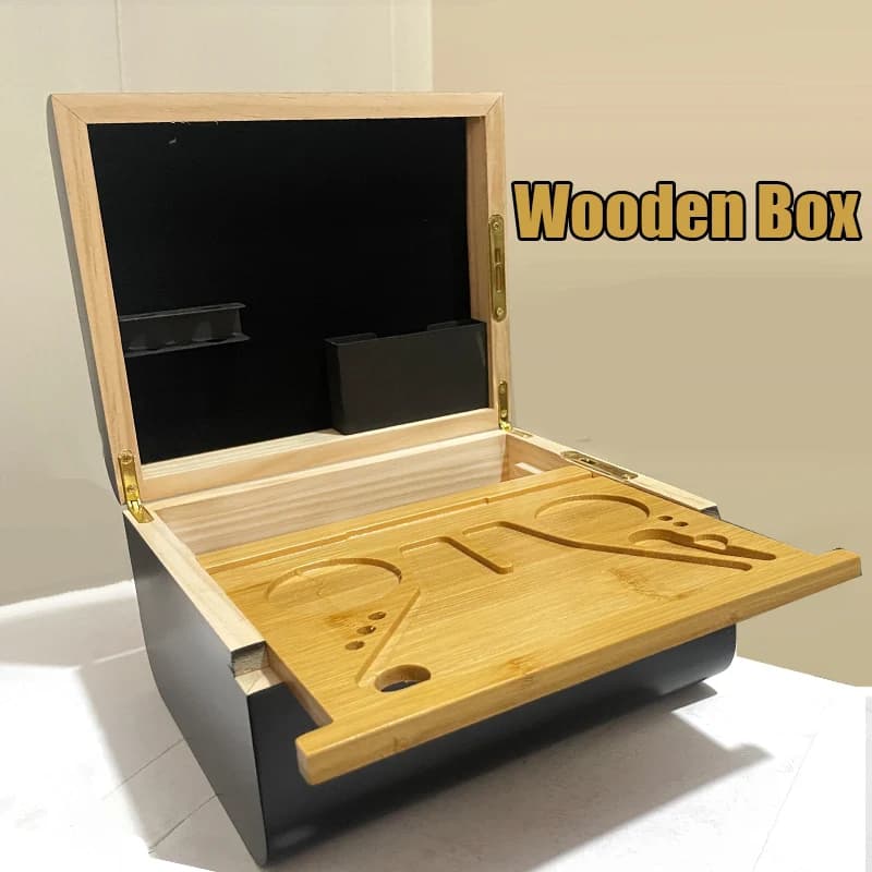 Boîte en bois de qualité supérieure, plateau roulant amovible, boîte décorative anti-odeur avec serrures Vintage pour la maison ou le bureau