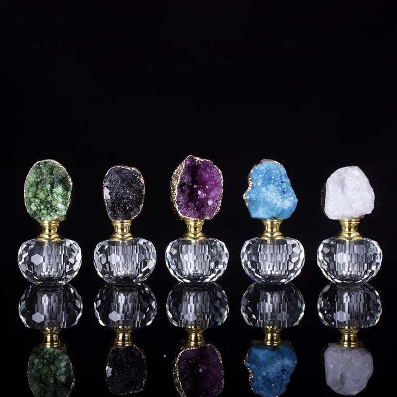 Fengshui – bouteille d'huile essentielle en Agate de Quartz naturel 1ml