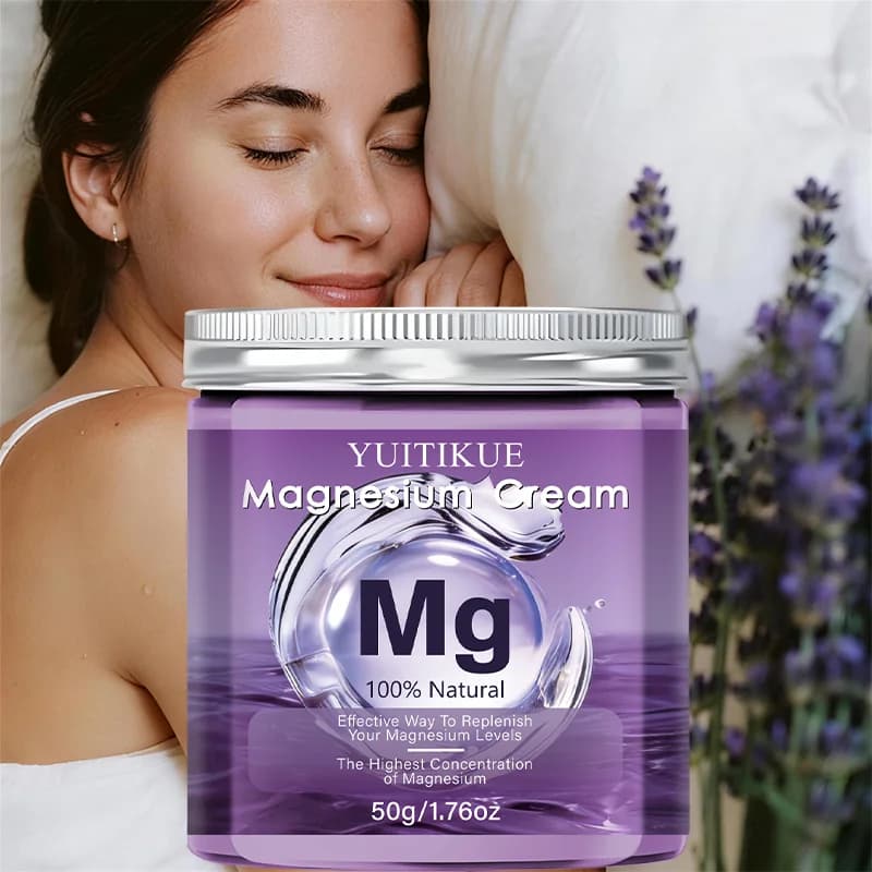 Crème au magnésium premium YUITIKUE | 100% Naturel Haute Concentration | Soin Reconstituant au Magnésium 50g