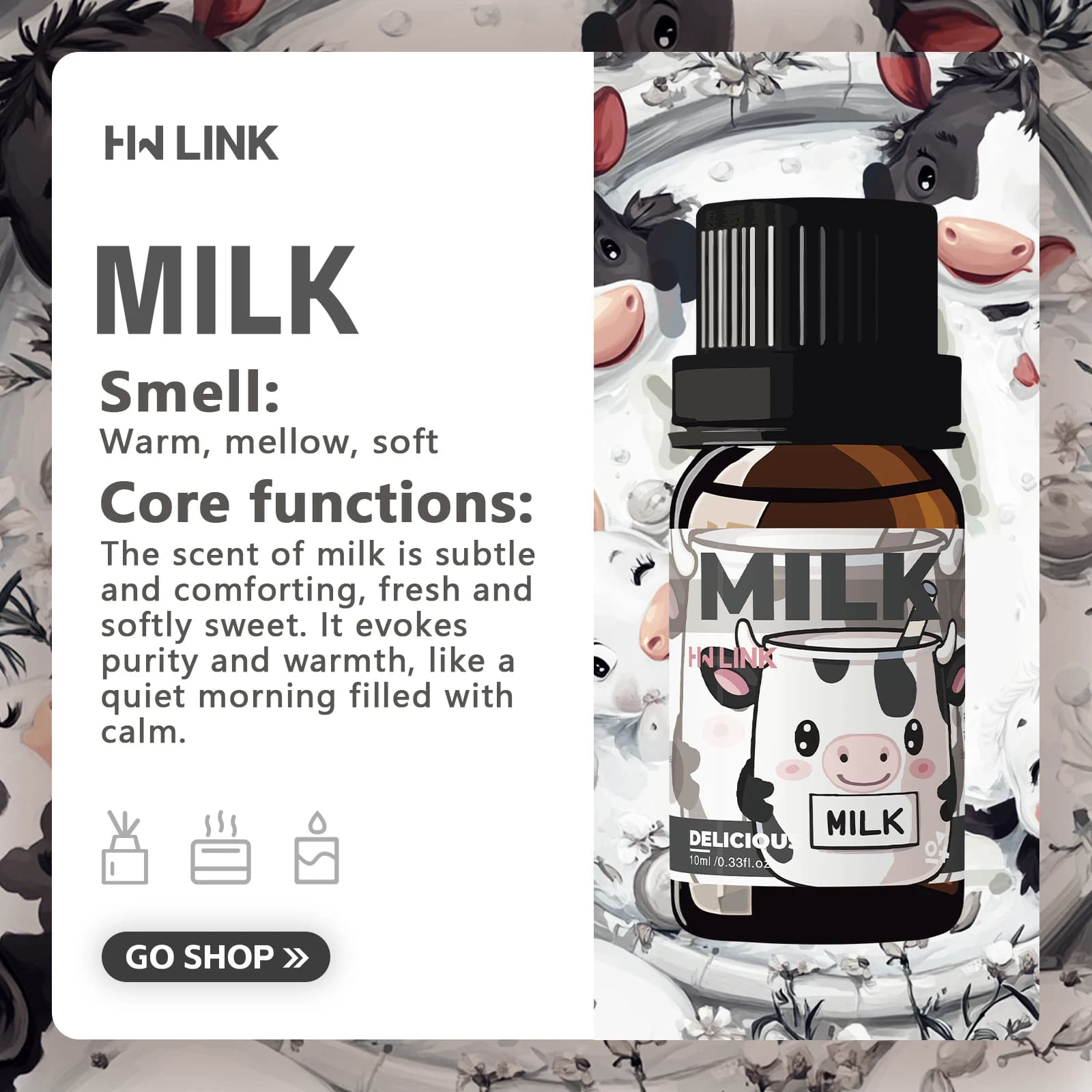 Huiles essentielles de lait 10ml, parfums de lait, soins de la peau, huile de Massage pour le corps, parfum pour femmes, huile pour bougies, fabrication de savon, humidificateurs