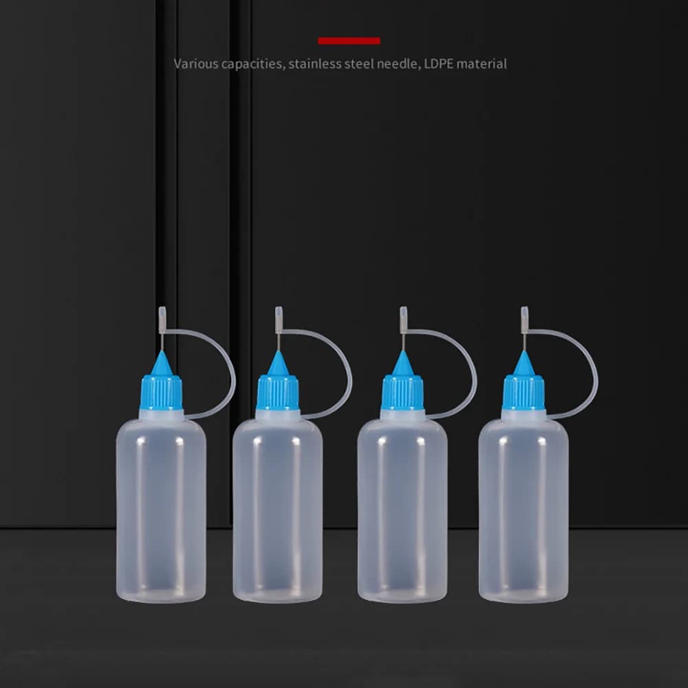 Bouteille applicateur à pointe compressible en plastique PE, compte-gouttes rechargeable avec bouchons à pointe d'aiguille, bouteilles d'huile, 5ml, 10ml, 20ml, 30ml, 100ml, 120ml