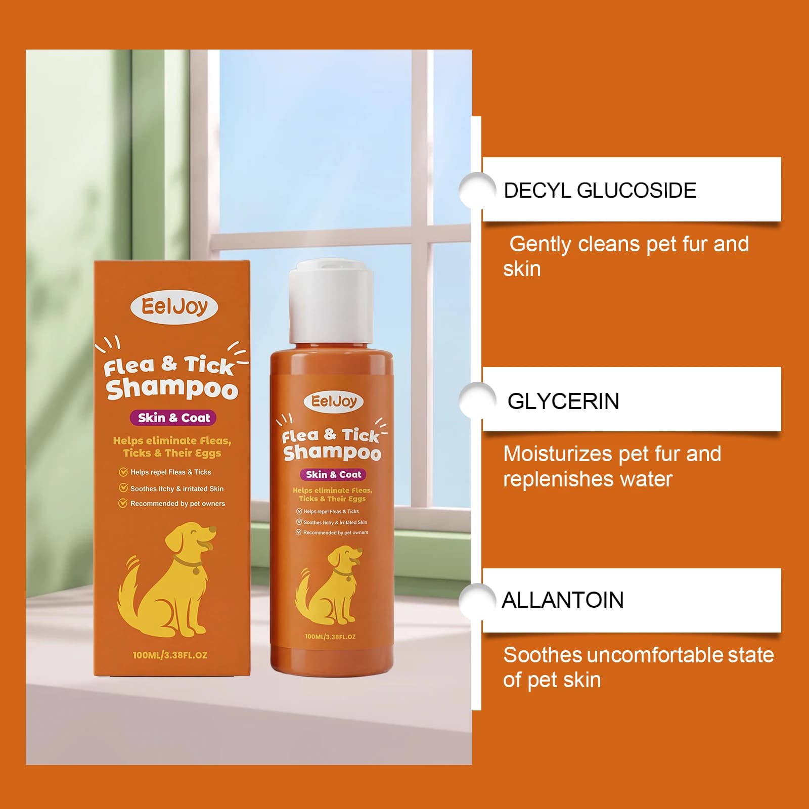 Shampoo anti-puces et anti-tiques - Nettoie en douceur et élimine les odeurs