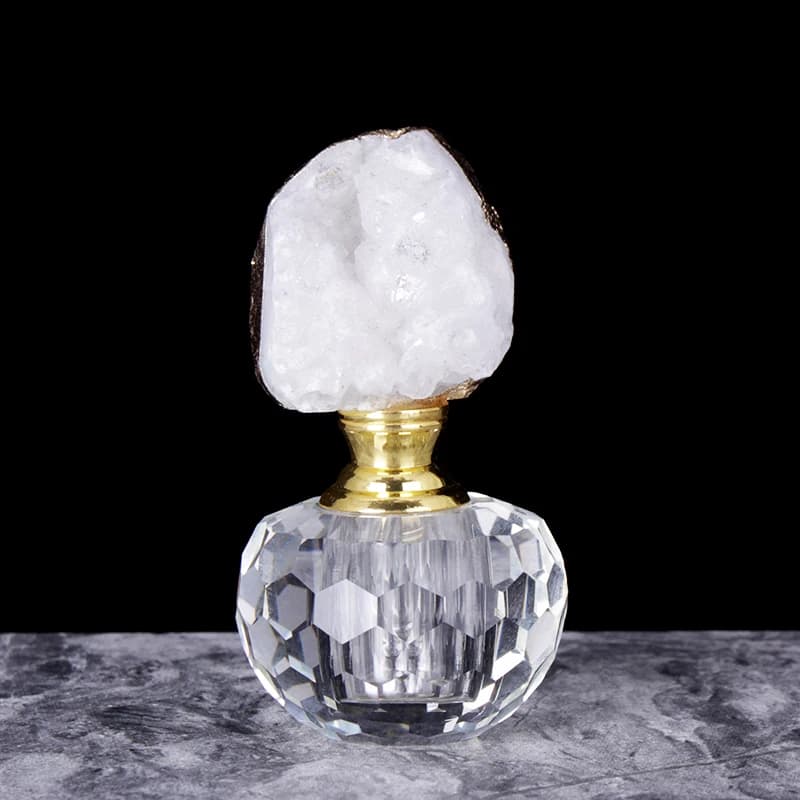 Fengshui – bouteille d'huile essentielle en Agate de Quartz naturel 1ml