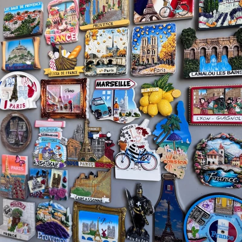 Aimants de réfrigérateur de tour Eiffel, souvenir de Paris, souvenir français, Provence, tourisme, repère, autocollants magnétiques, décoration sur le réfrigérateur, cadeau