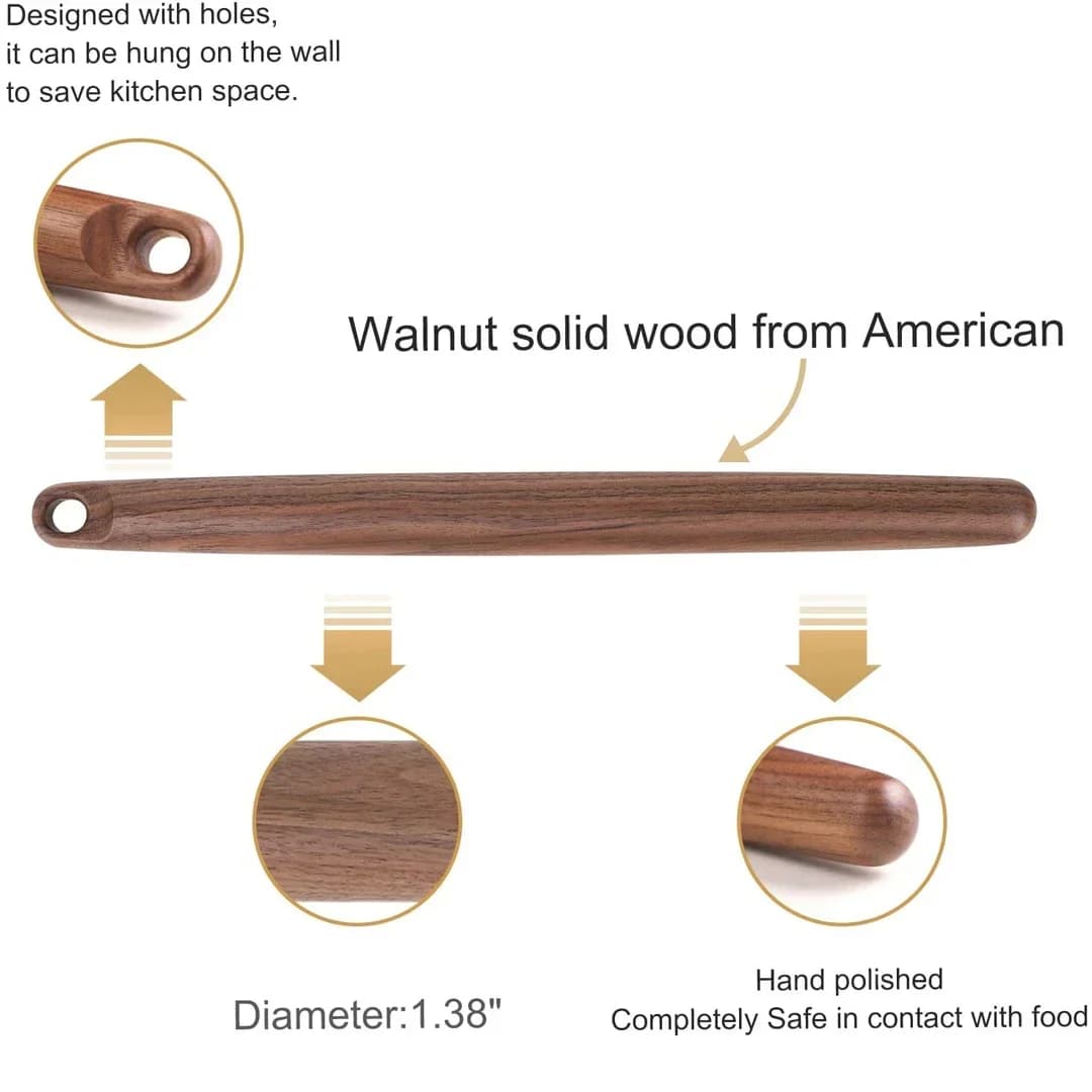 Rouleau à pâtisserie en bois naturel