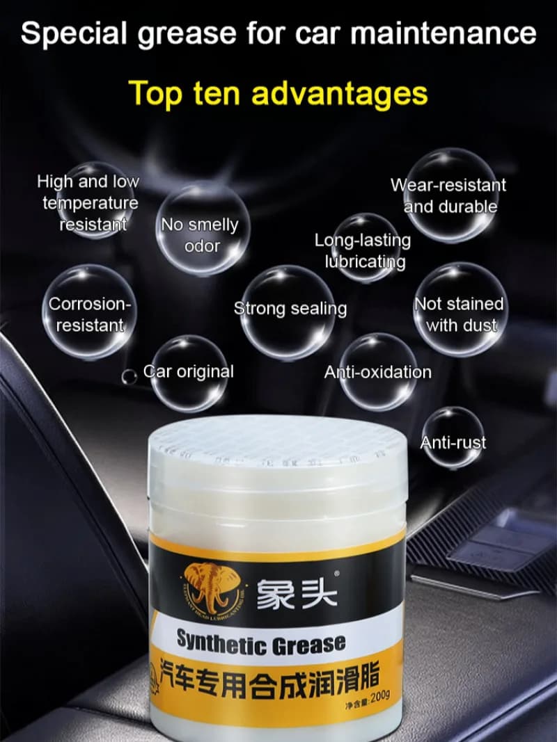 Graisse Synthétique Blanche de Haute Qualité pour Soins Automobiles, Huile de Lubrification pour Toit Ouvrant, Porte Abormale