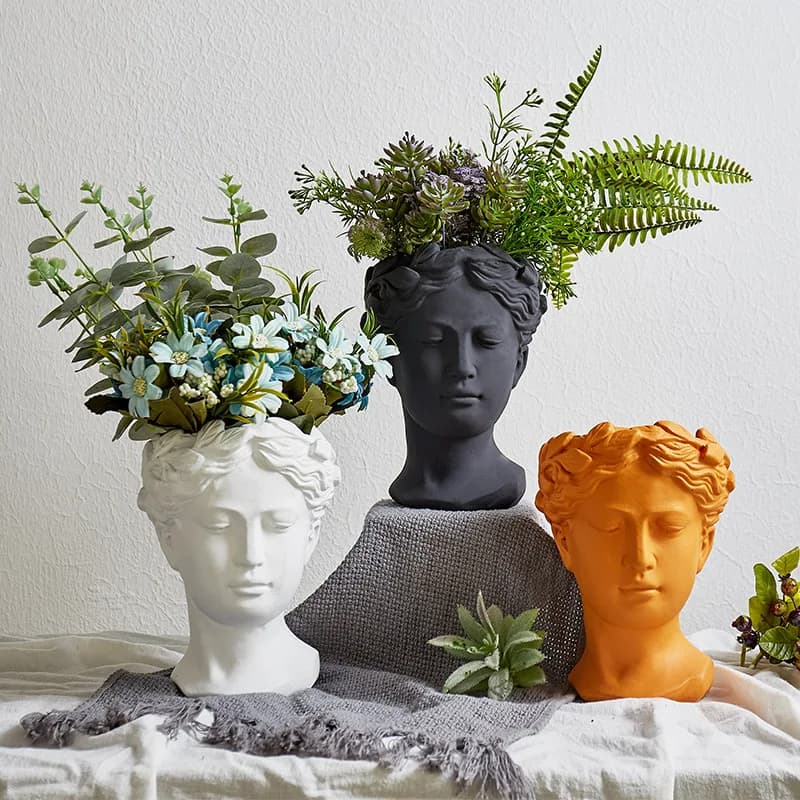 Moule en silicone pour pot de résine de statue de Vénus, moule en béton de vase de déesse grecque, plante succulente, pot de fleur, créateurs de moules