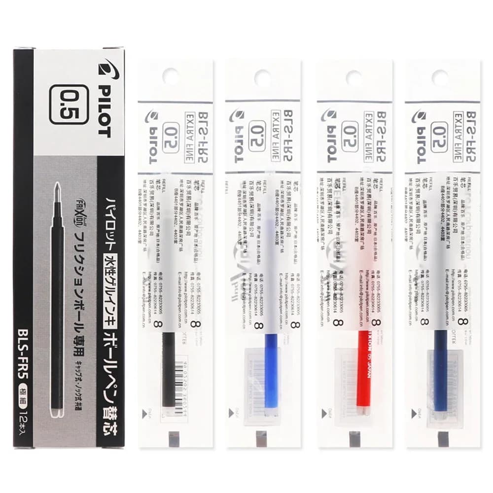 Recharges de stylo effaçable pilote/recharges de stylo Frixion BLS-FR5/BLS-FR7 stylo à bille 0.5mm 12 pièces/boîte fournitures scolaires Kawaii
