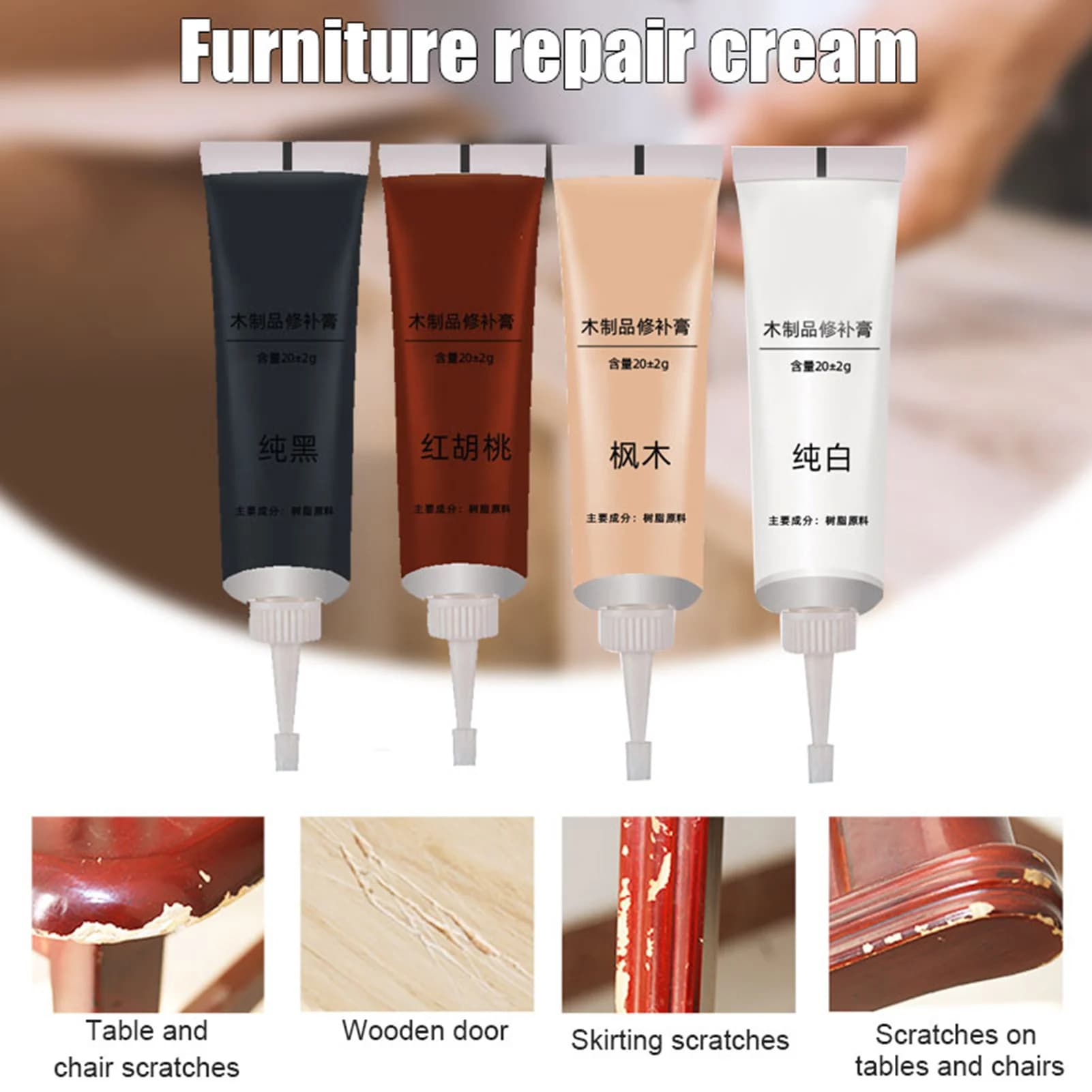 Réparation de peinture à gratter pour plancher de remplissage de bois