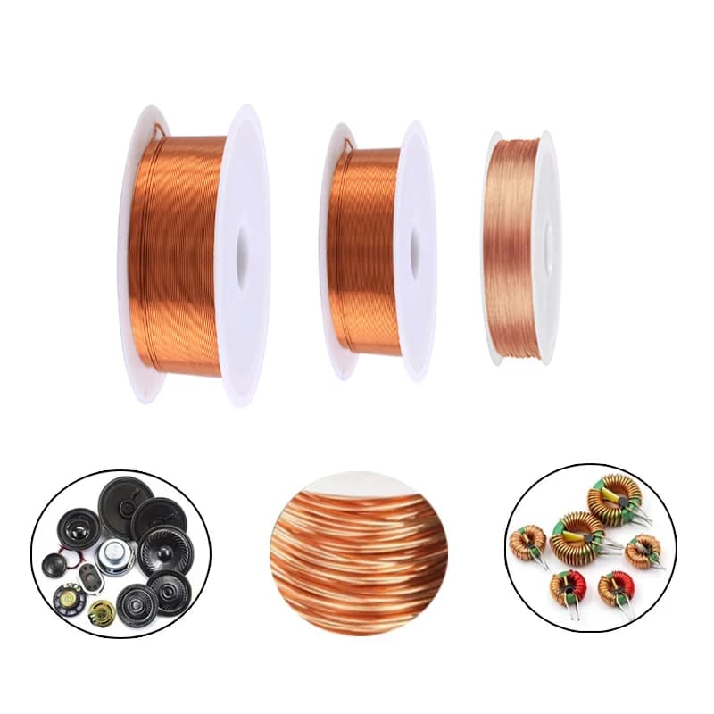 Fil de cuivre laqué, 1 à 3 rouleaux, 0,06 mm - 1,2 mm, câble en cuivre, fil magnétique, fil de cuivre émaillé, bobine de fil de cuivre