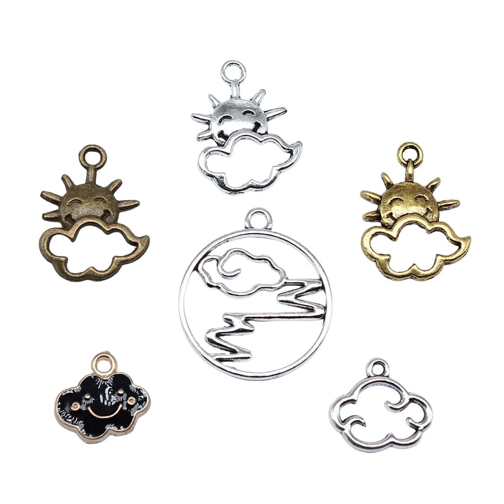 Breloques Tibétaines en Forme de Nuage pour Bijoux, Antique, en Argent, pour Document, DIY, Fait à la Main, 20 Pièces