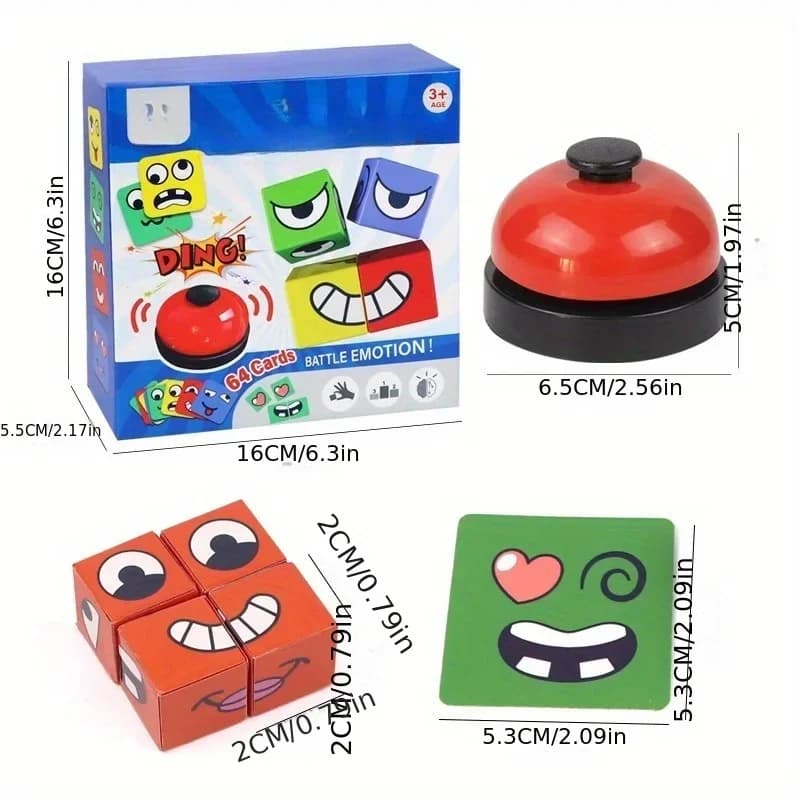 Jeu de Cube de changement de visage pour enfants, Puzzle d'expression Montessori, blocs de construction, jouets d'apprentissage précoce, jouet éducatif pour enfants