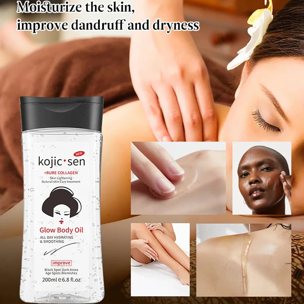 Huile essentielle de Massage corporel à l'acide kojique, nourrit la peau, commerce extérieur, SPA complet du corps, beurre de cacao, grattage, Gel hydratant pour le corps