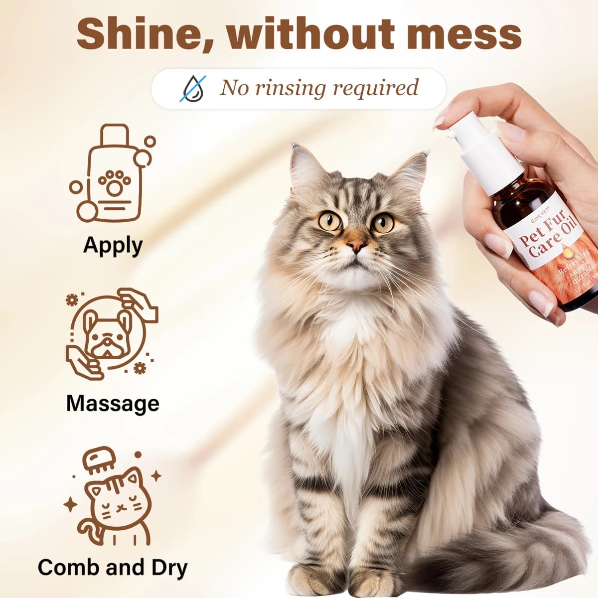 Huile de soin douce pour la peau des animaux de compagnie, formule à base de plantes, revitalisant sans rinçage, démêlant, réduit la perte, augmente la brillance du manteau pour chiens et chats