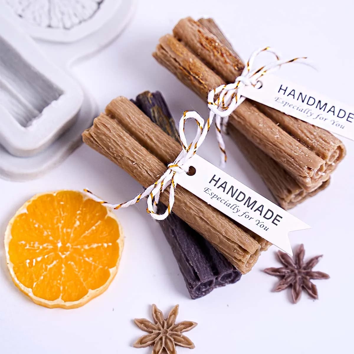 3D citron cannelle étoile anis noix noël Silicone moule cire bricolage Cupcake bonbons cuisson moules chocolat Fondant gâteau décor outil