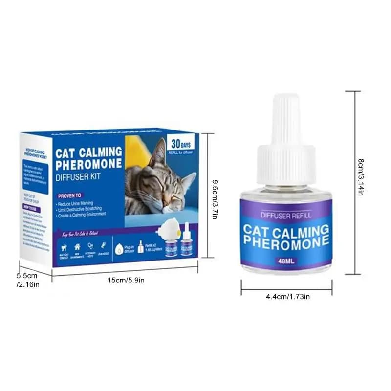 Recharge de diffuseur apaisant pour phéromones de chat, réduit la lutte, prise de diffuseur pour animaux de 60 jours, phéromone apaisante pour soulager le Stress