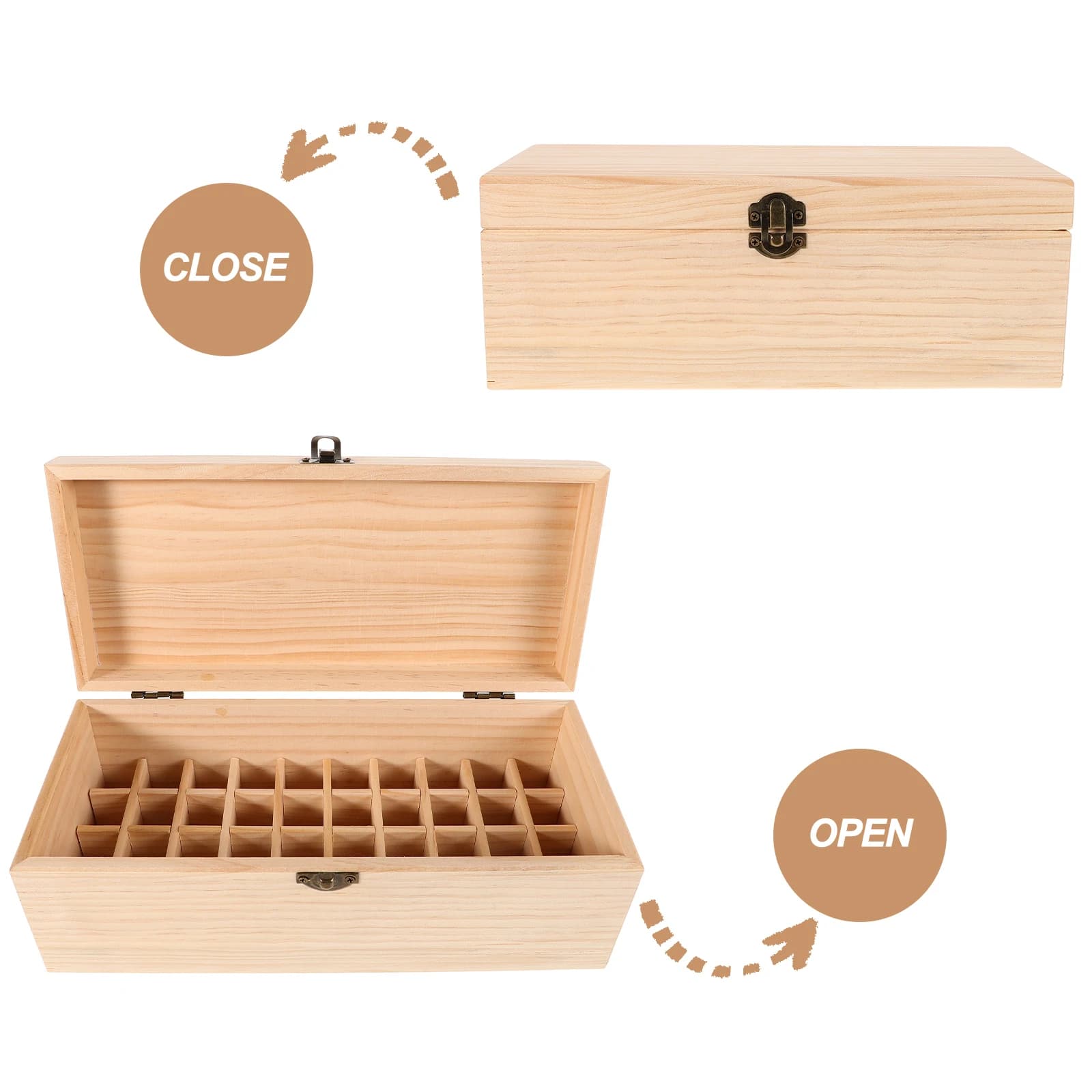 Boîte de rangement en bois pour huiles essentielles, 40 compartiments, boîte de rangement 10 ml, 40 grilles, boîte de présentation d'huiles essentielles, boîte de rangement, fentes de 22 mm