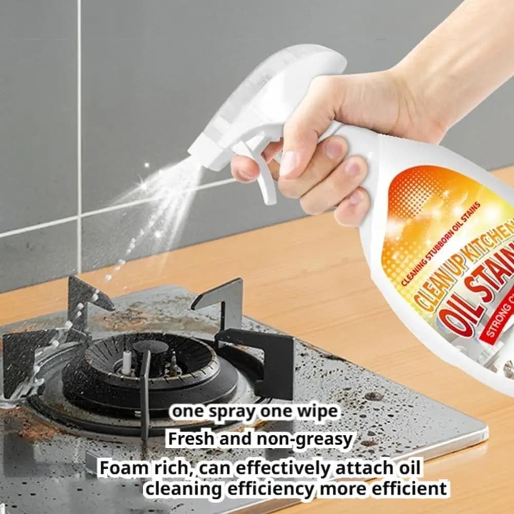Nettoyant pour taches d'huile - Agent de nettoyage universel pour ustensiles de cuisine, cuisinière, hotte aspirante, élimination de la graisse