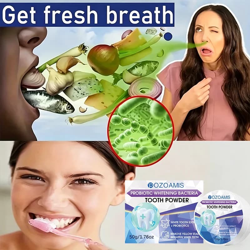 Poudre blanchissante pour les dents - Nettoie en profondeur et rafraîchit l'haleine, renforce les soins dentaires, convient à une utilisation quotidienne et en voyage.
