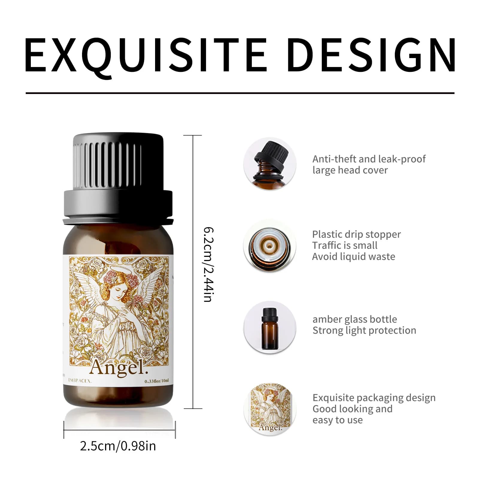 Huiles essentielles Angel de 10ml, parfum longue durée pour l'aromathérapie, relaxation, cadeaux de vacances pour amis