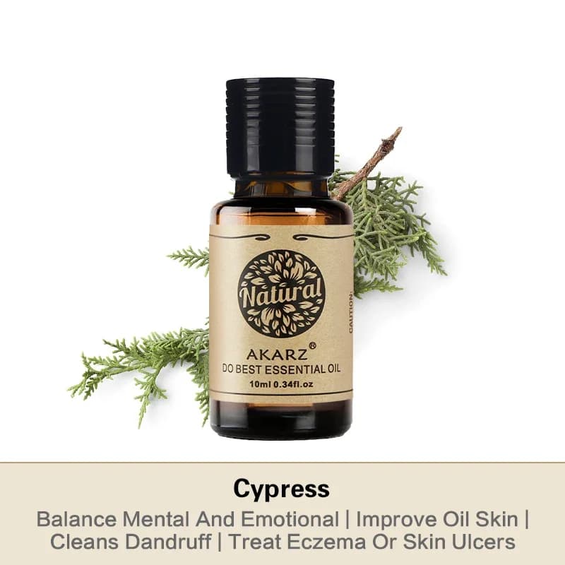 AKARZ – huile essentielle de cyprès, naturelle, maintient l'humidité de la peau, soulage les spas musculaires, apaise les muscles