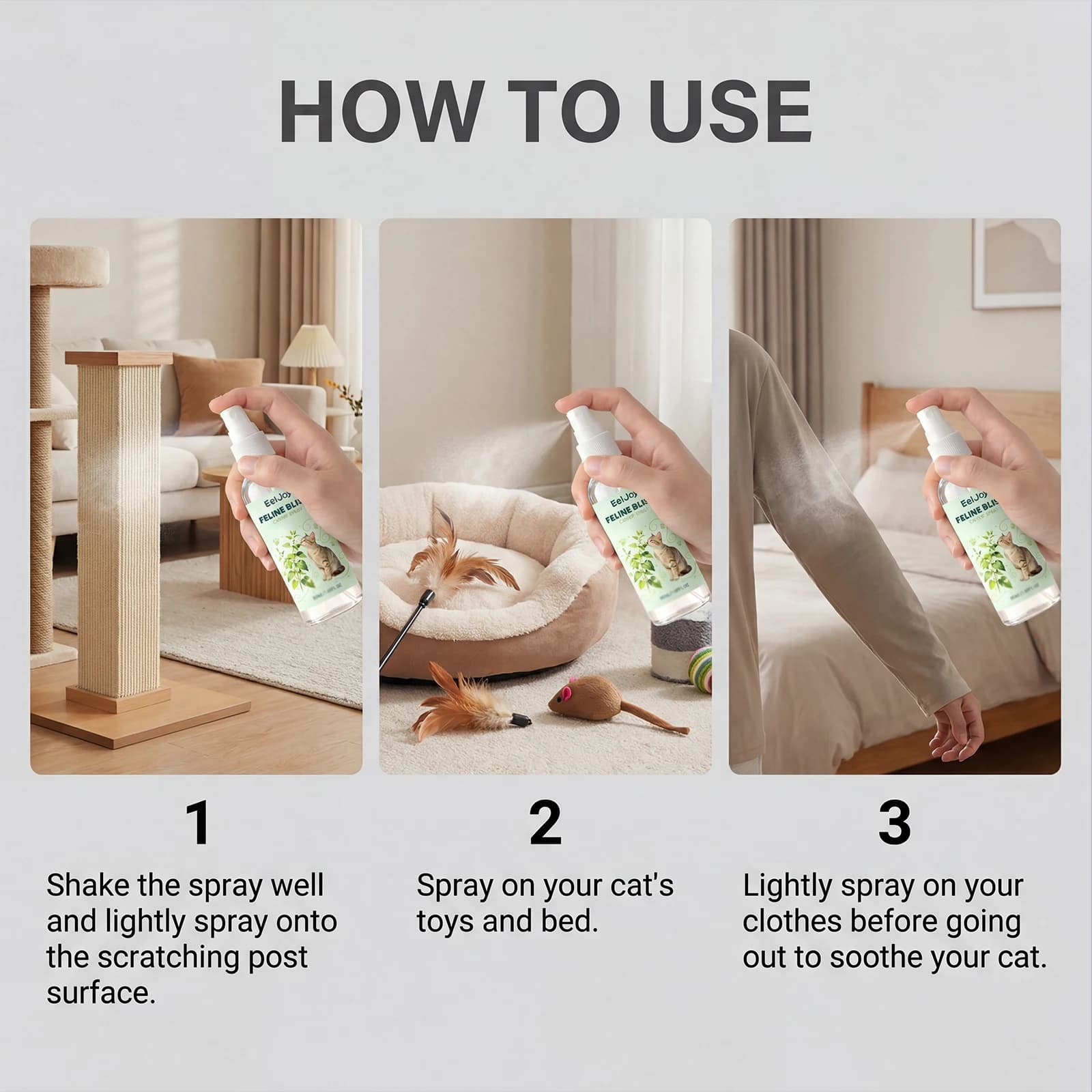 Spray à la Catnip pour chats anti-griffures sur les meubles, spray attractif pour chats avec Silver Vine, apaisant et anti-anxiété, pour l'entraînement