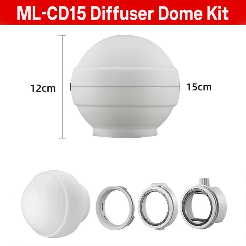 Kit de diffuseur dôme Lapgood ML-CD15 ML-CS1625 avec 3 adaptateurs pour éclairage photo, flash de studio, photographie de portrait, diffusion en direct