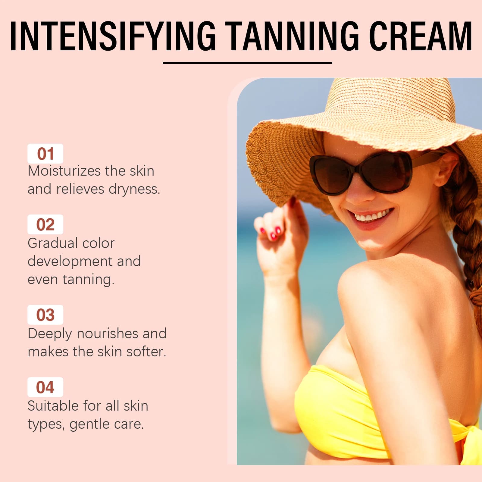 Crème de bronzage pour le corps dans le solarium