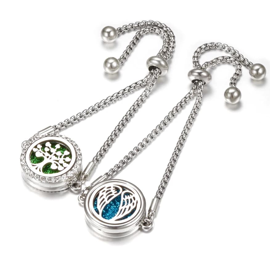 Bracelet d'Aromathérapie avec Médaillon Diffuseur d'Arbre de Vie