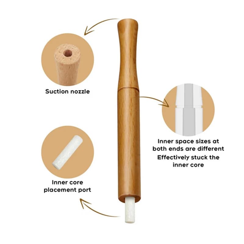 Inhalateur d'aromathérapie pour huiles essentielles, bâton d'inhalateur pour arrêter de fumer, diffuseur personnel en bois pour huiles essentielles