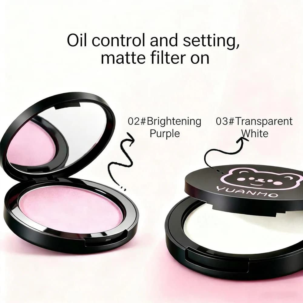 Poudre pressée transparente blanche, contrôle du sébum, éclaircissante, matifiante, blanchissante, base de maquillage pour le visage, fond de teint compact, correcteur, cosmétiques